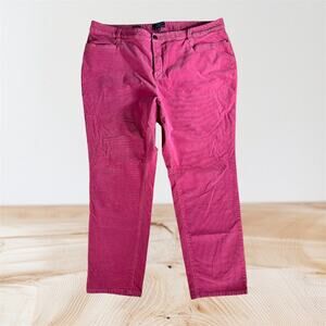 Talbots Women's 24W Simply Flattering Collection Pink Straight Corduroy Pants